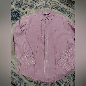 RALPH LAUREN Purple and White Casual Button Down Collared Dress Shirt Size XXL